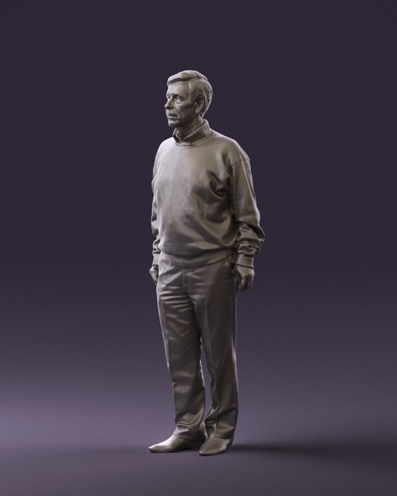 Old man in black sweater 0563 3D model_28
