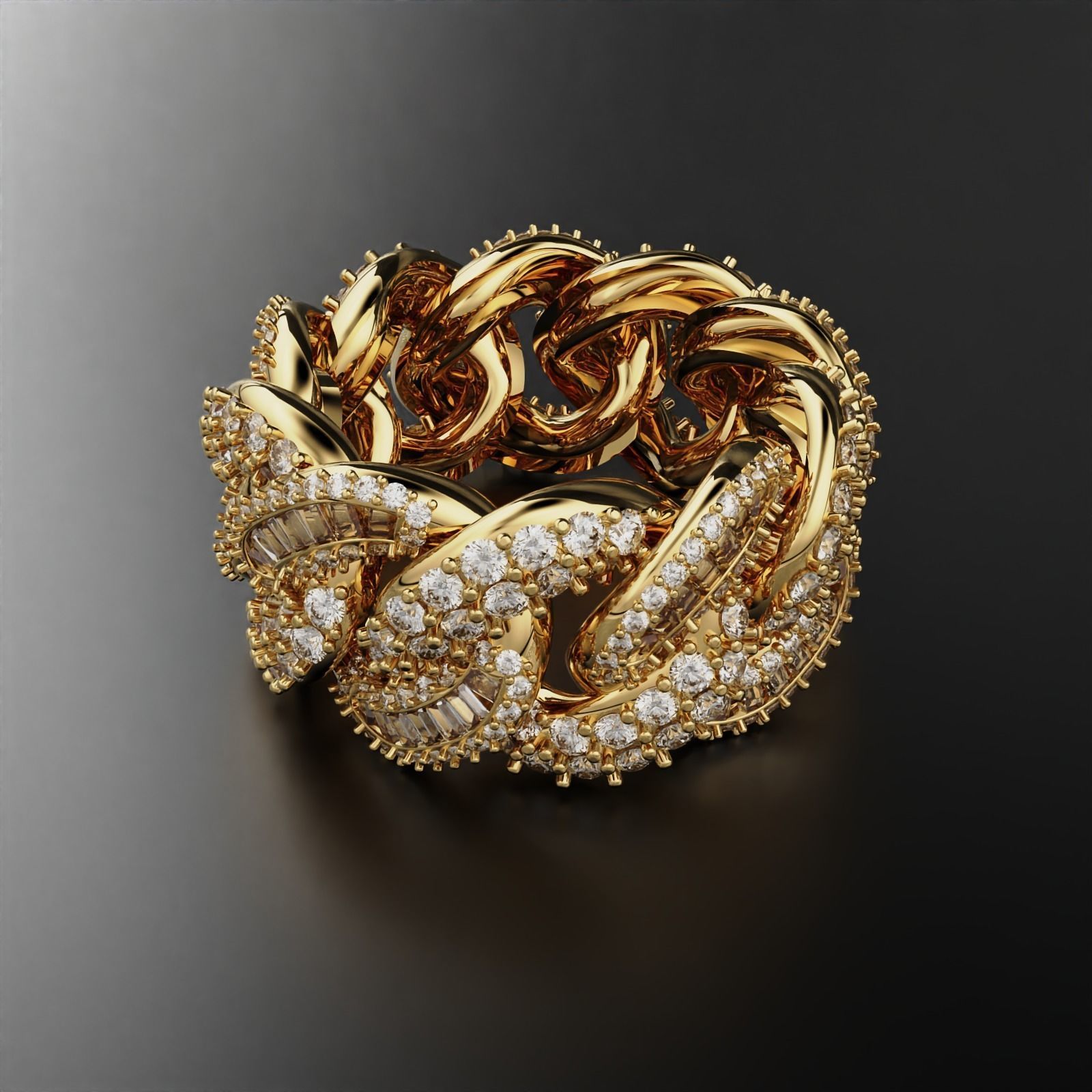 Cuban Ring 3D print model_9