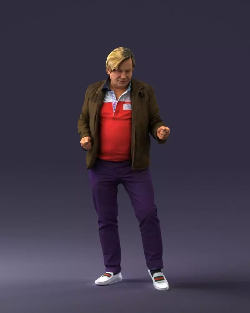000130 Expressive Man in Colorful Casual Outfit 0531 3dp 3D print model