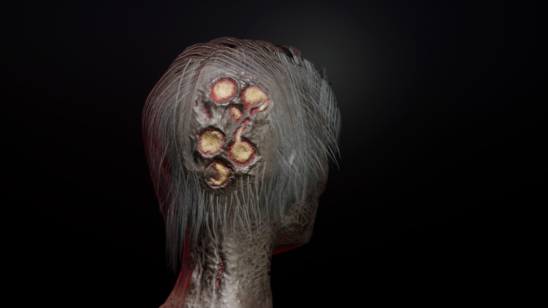 Zombie female version Low-poly 3D model_16