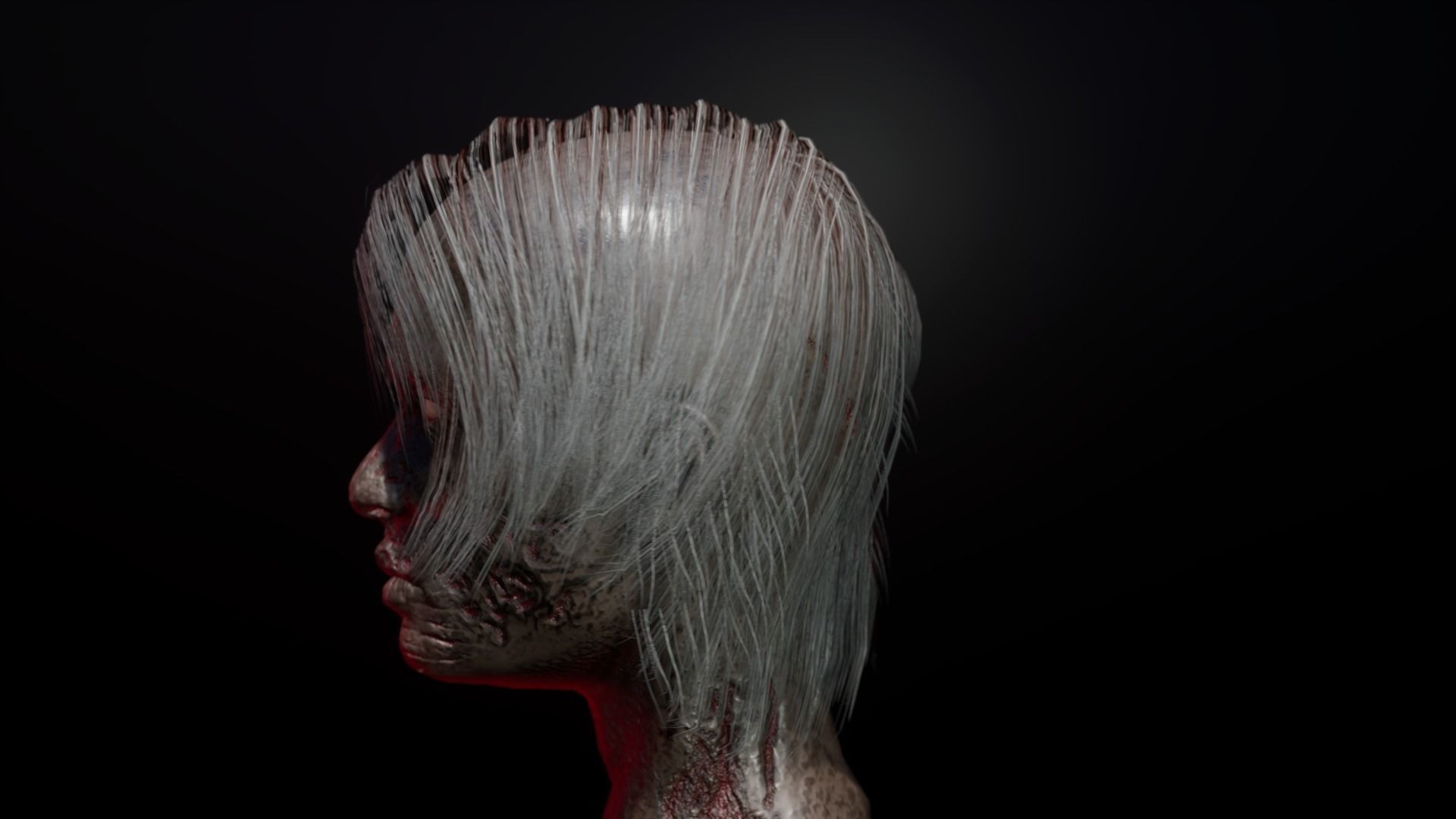 Zombie female version Low-poly 3D model_12