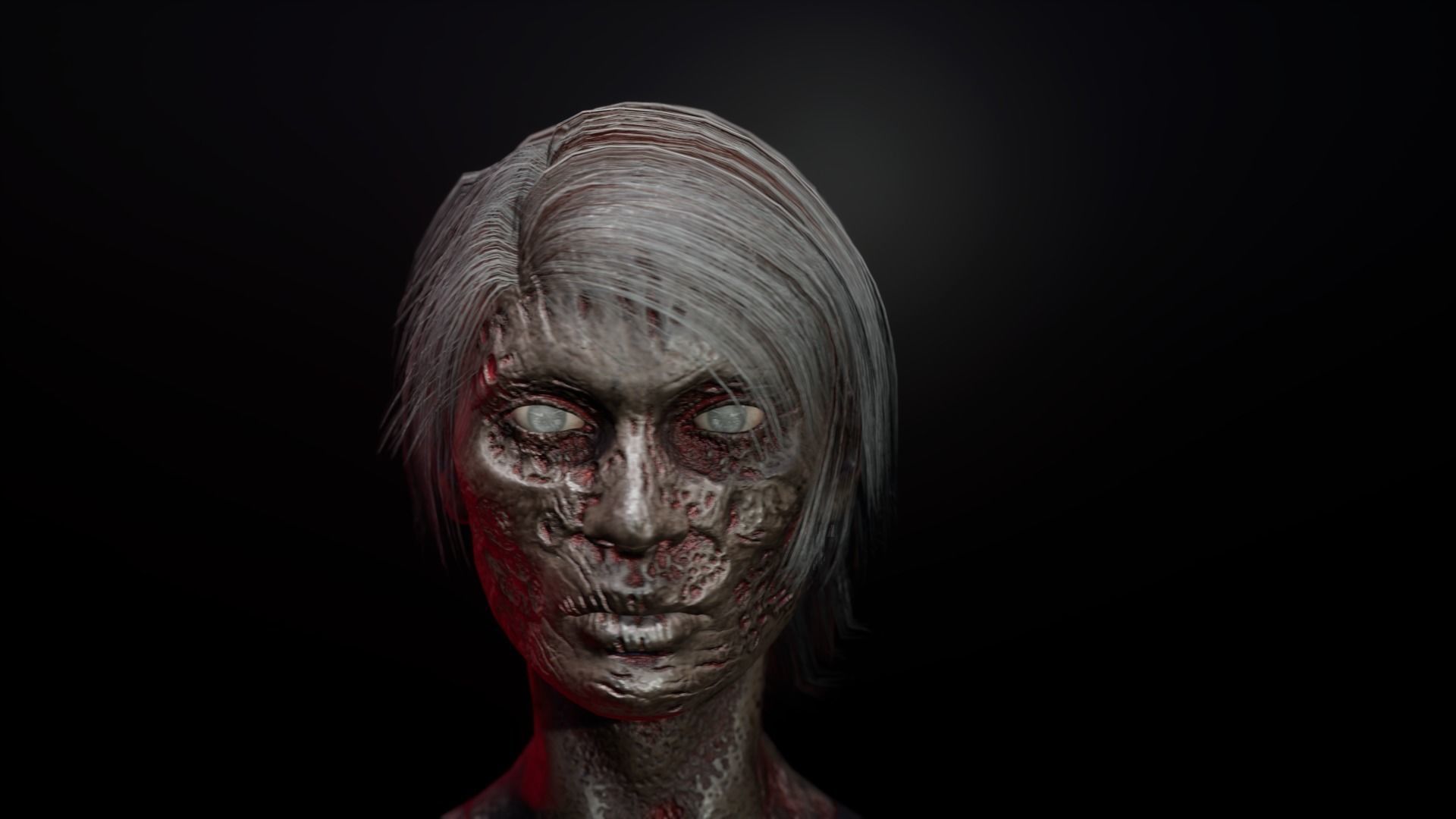 Zombie female version Low-poly 3D model_14
