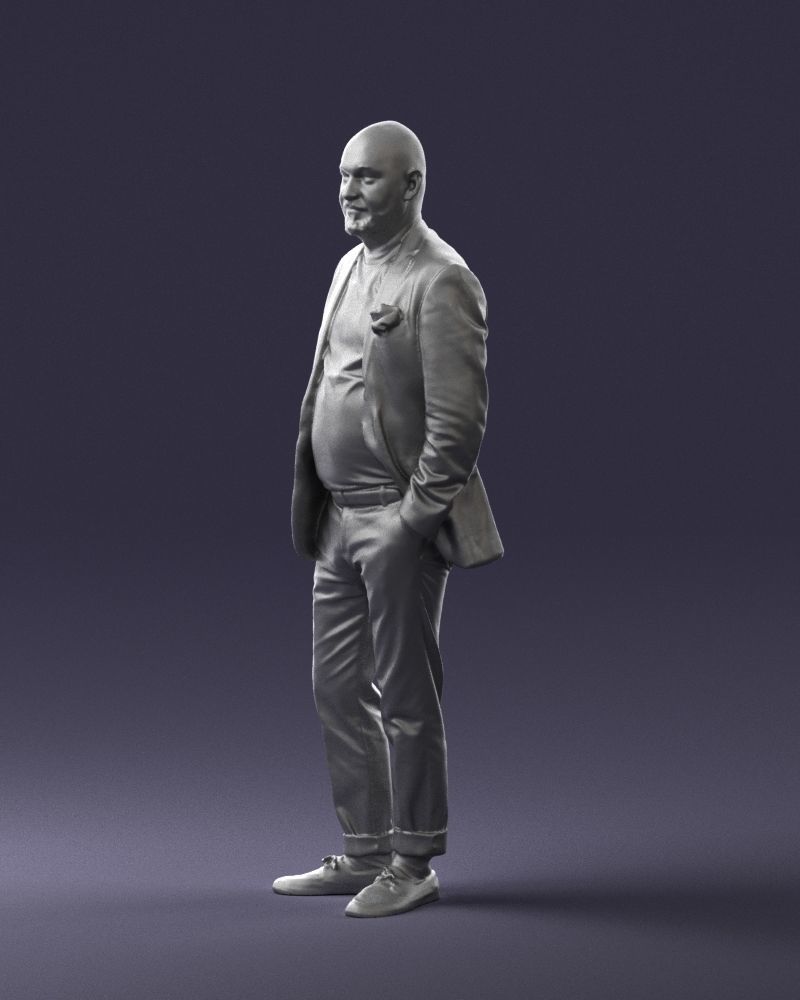 Stylish bald old man 0351 3D model_28
