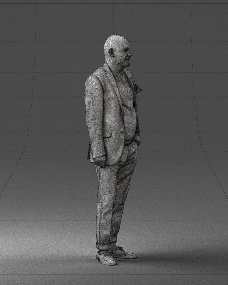 Stylish bald old man 0351 3D model_11