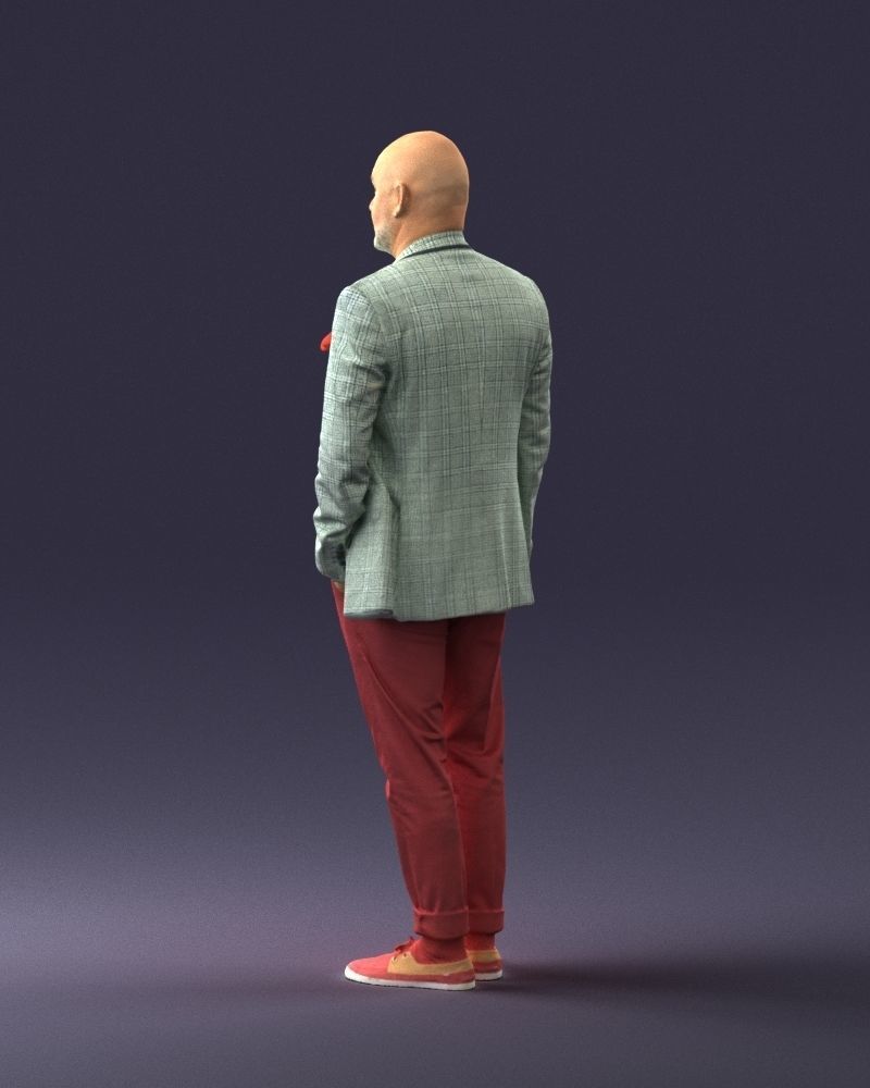 Stylish bald old man 0351 3D model_21