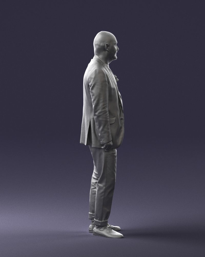 Stylish bald old man 0351 3D model_13