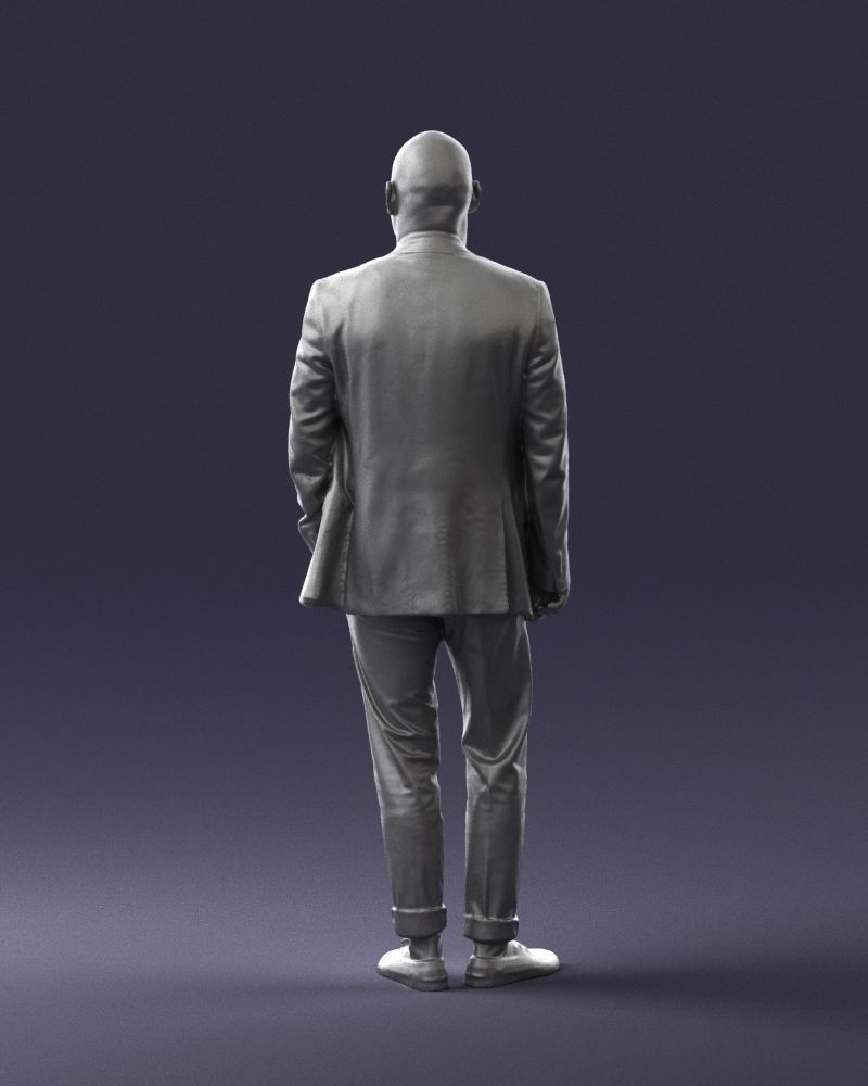 Stylish bald old man 0351 3D model_19