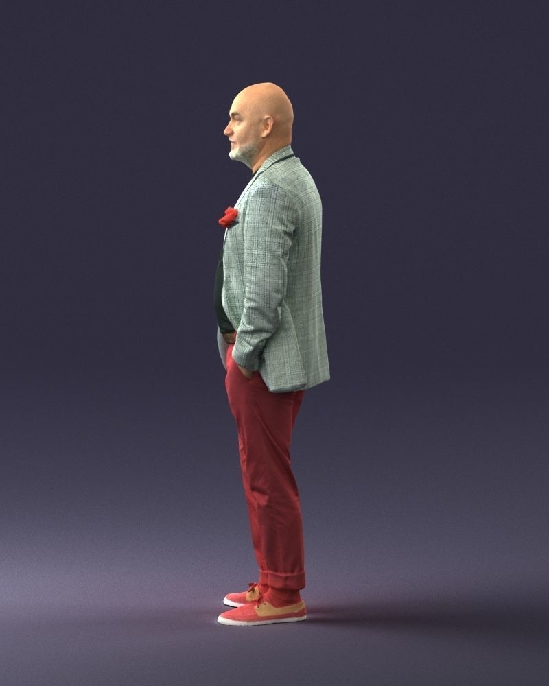 Stylish bald old man 0351 3D model_24