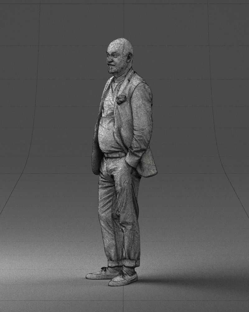 Stylish bald old man 0351 3D model_29