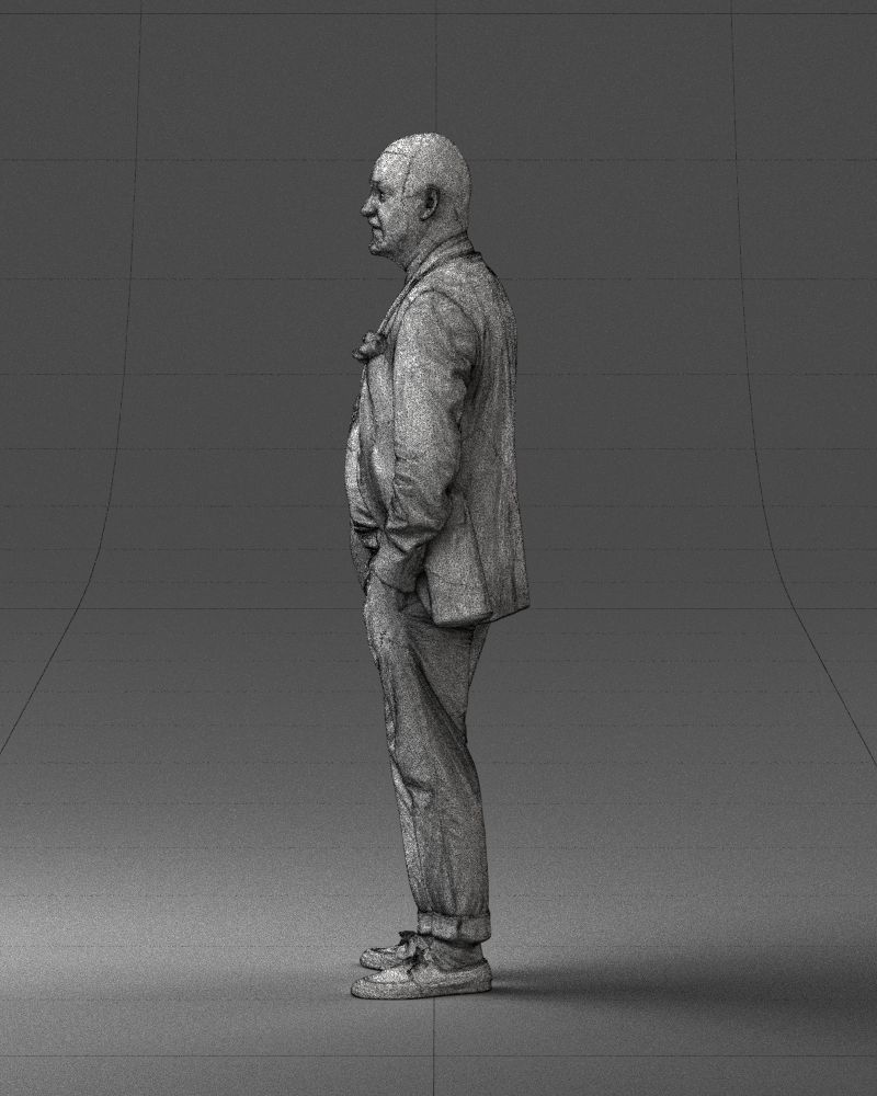 Stylish bald old man 0351 3D model_26