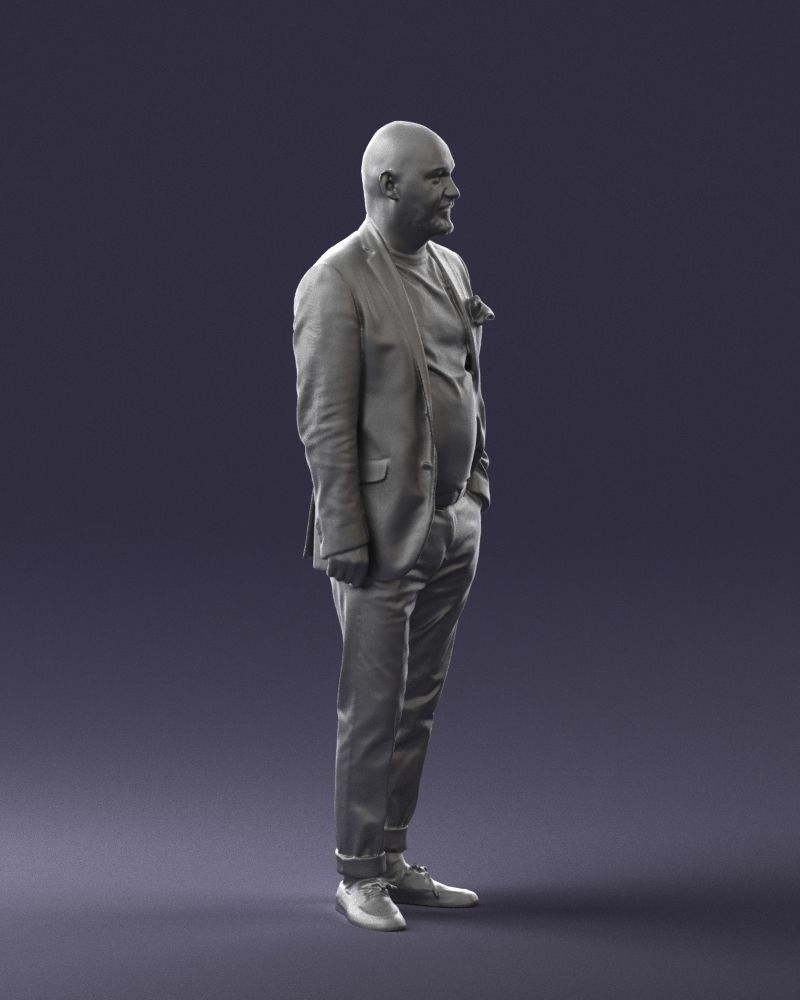Stylish bald old man 0351 3D model_10