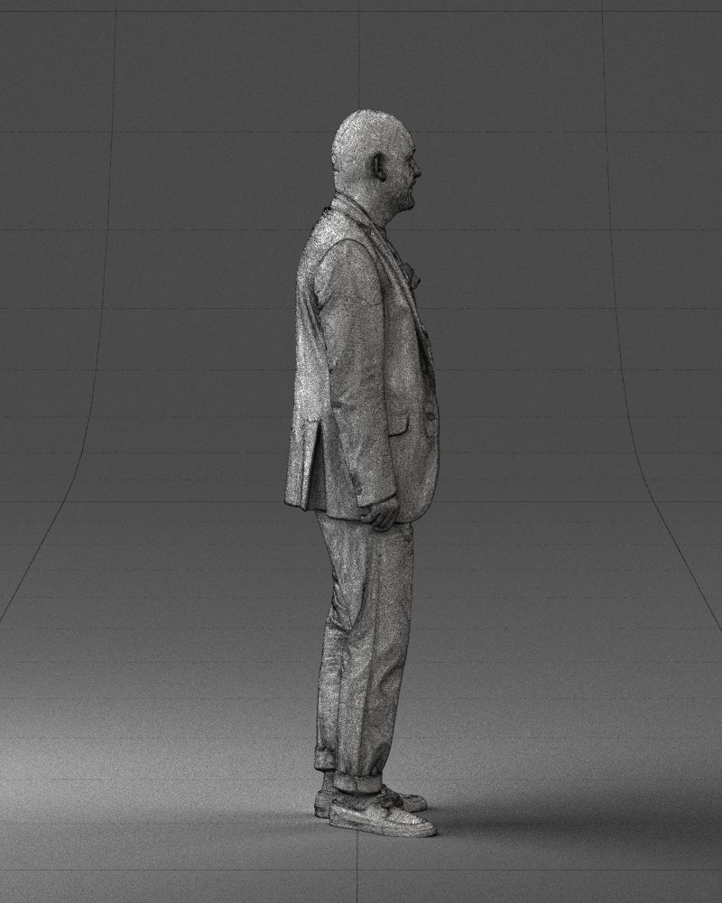 Stylish bald old man 0351 3D model_14