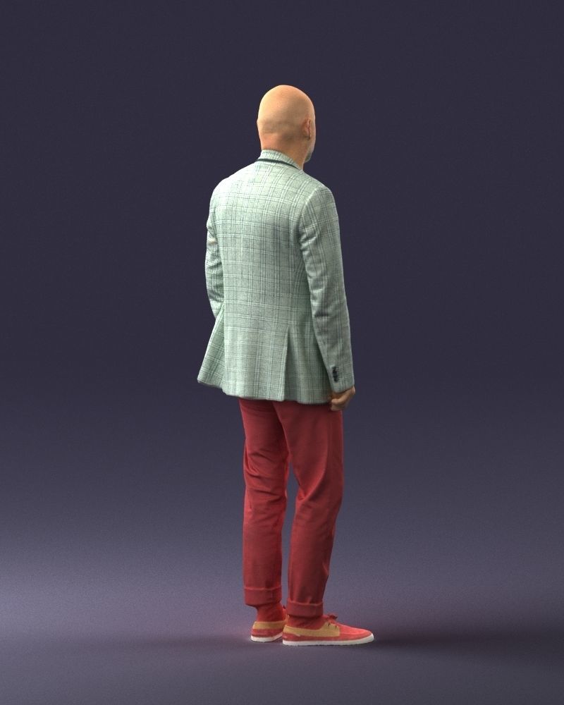 Stylish bald old man 0351 3D model_15