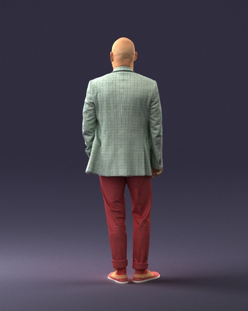 Stylish bald old man 0351 3D model_18