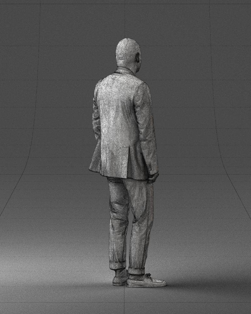 Stylish bald old man 0351 3D model_17