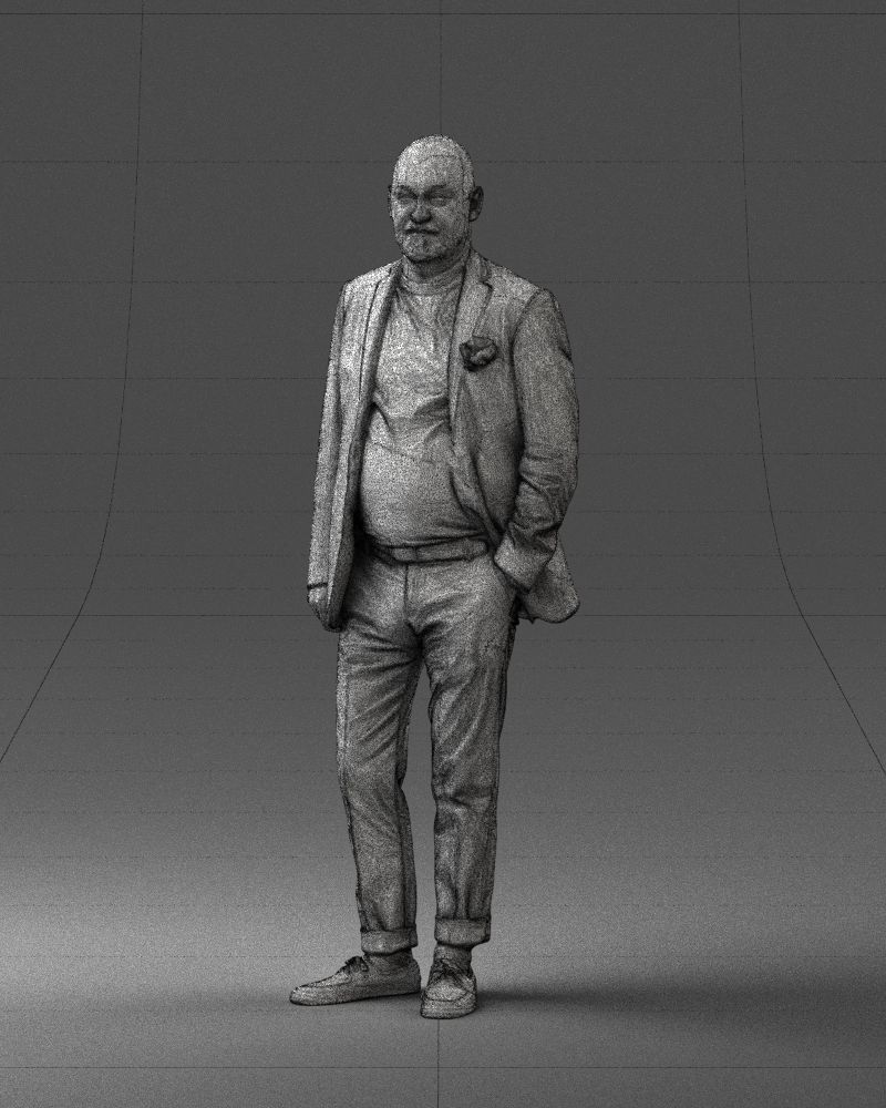 Stylish bald old man 0351 3D model_32
