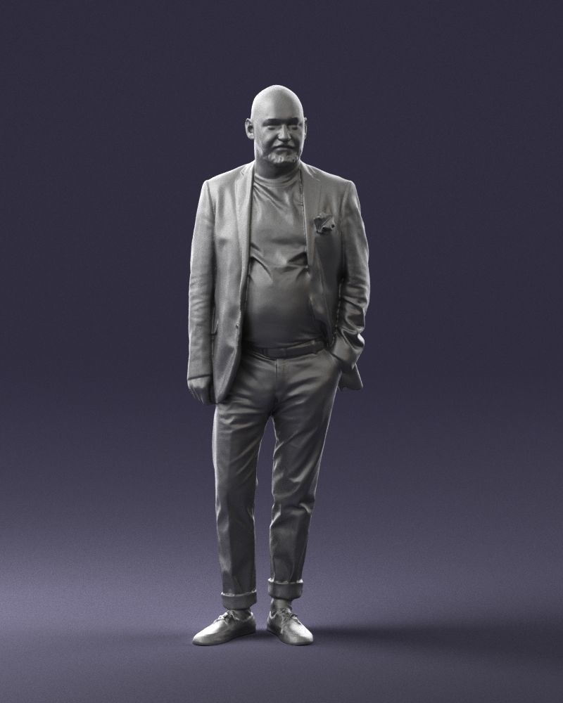 Stylish bald old man 0351 3D model_37