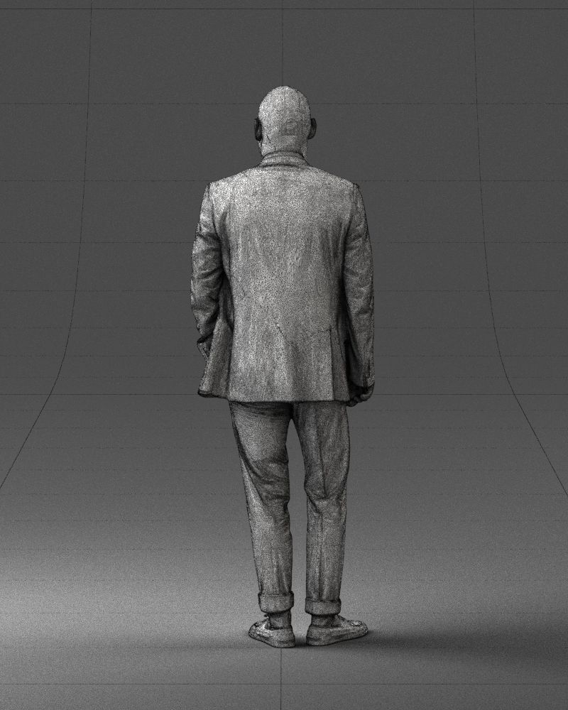 Stylish bald old man 0351 3D model_20