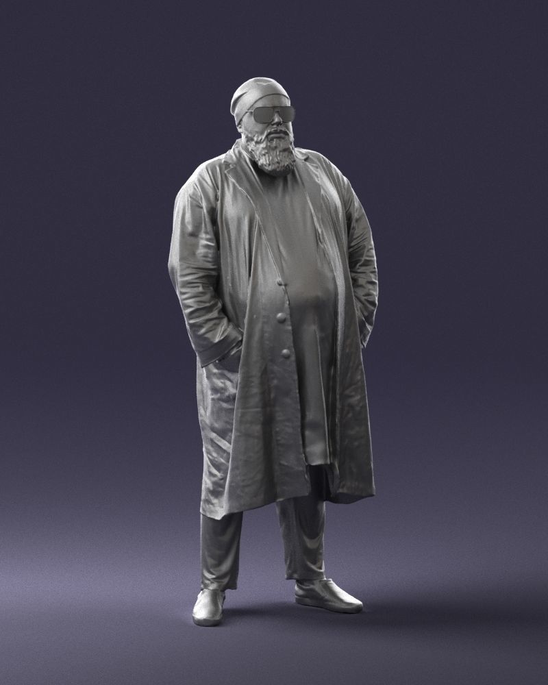 Man in black cloak 0325 3D Print Ready 3D print model_7