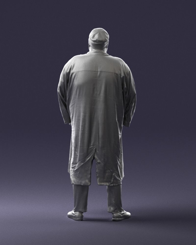 Man in black cloak 0325 3D Print Ready 3D print model_19