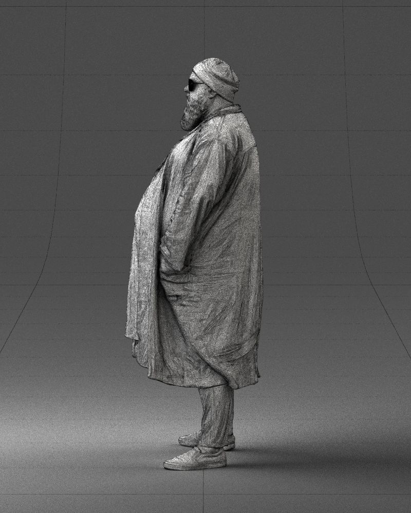 Man in black cloak 0325 3D Print Ready 3D print model_26
