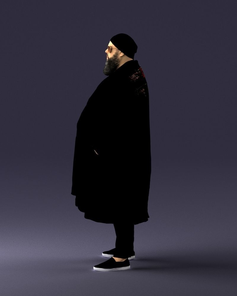 Man in black cloak 0325 3D Print Ready 3D print model_24
