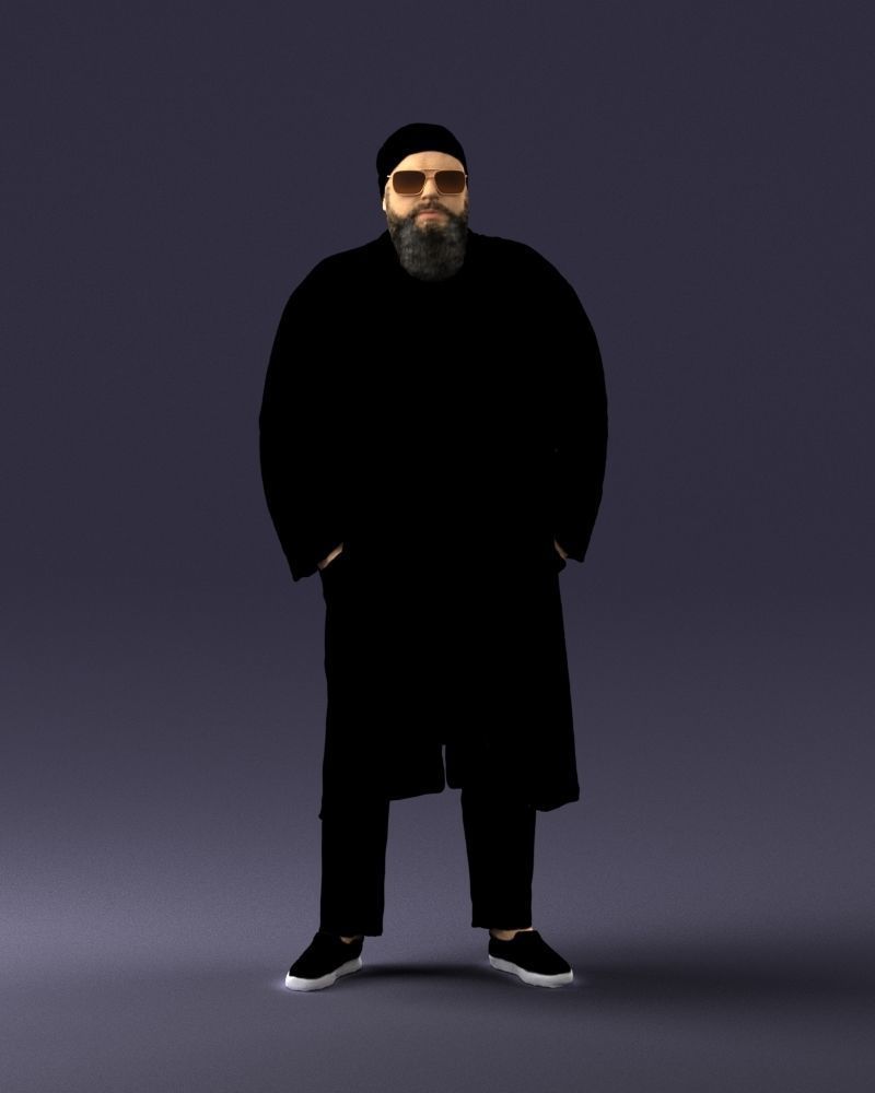 Man in black cloak 0325 3D Print Ready 3D print model_3