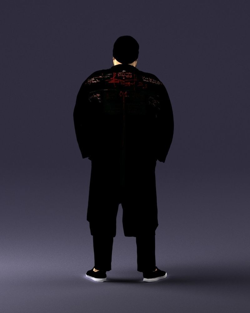 Man in black cloak 0325 3D Print Ready 3D print model_18