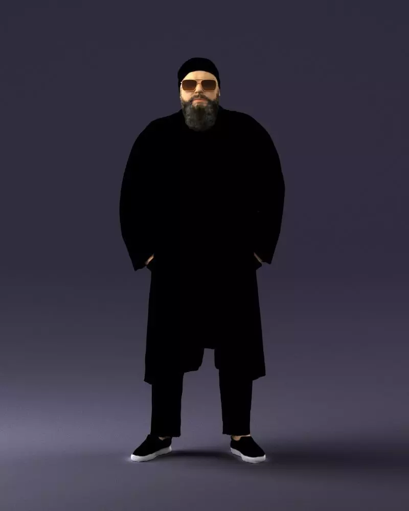 Man in black cloak 0325 3D Print Ready 3D print model_0