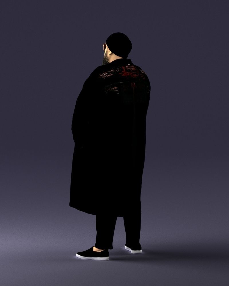 Man in black cloak 0325 3D Print Ready 3D print model_21