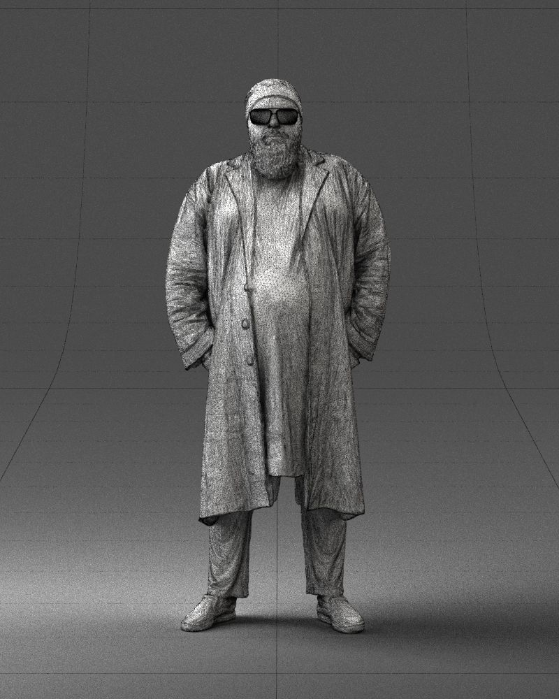Man in black cloak 0325 3D Print Ready 3D print model_2