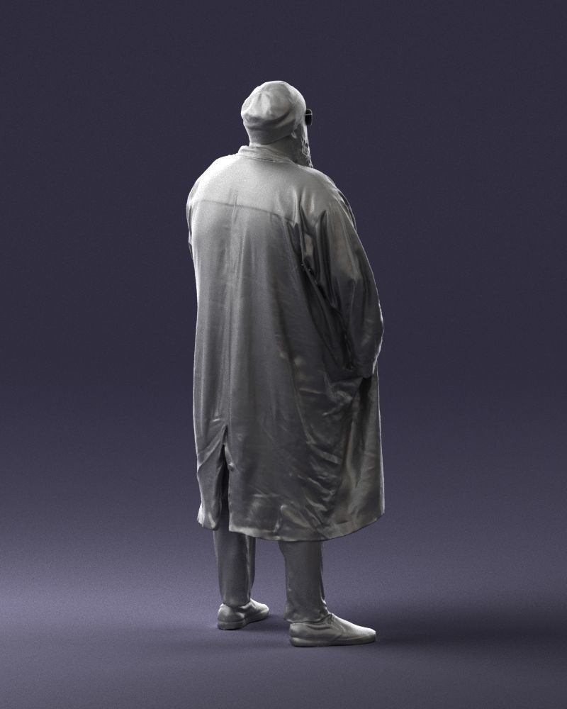 Man in black cloak 0325 3D Print Ready 3D print model_16