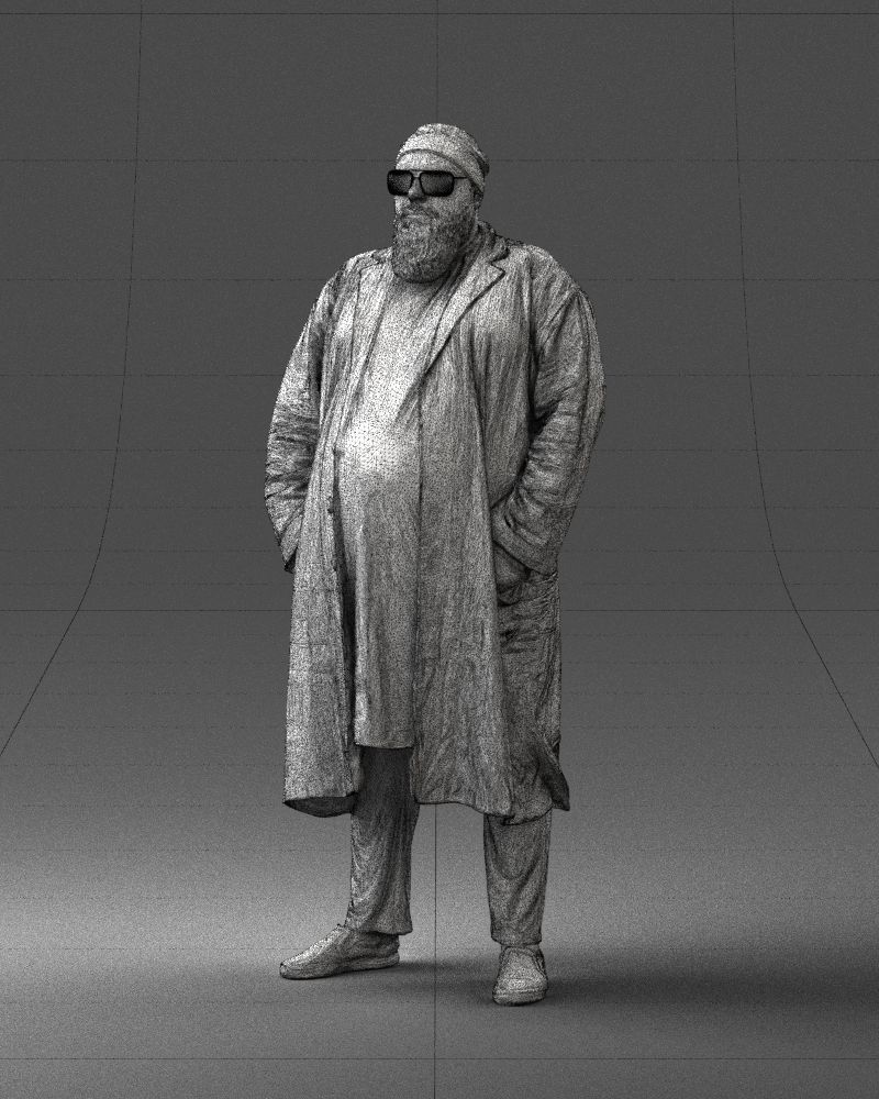 Man in black cloak 0325 3D Print Ready 3D print model_32