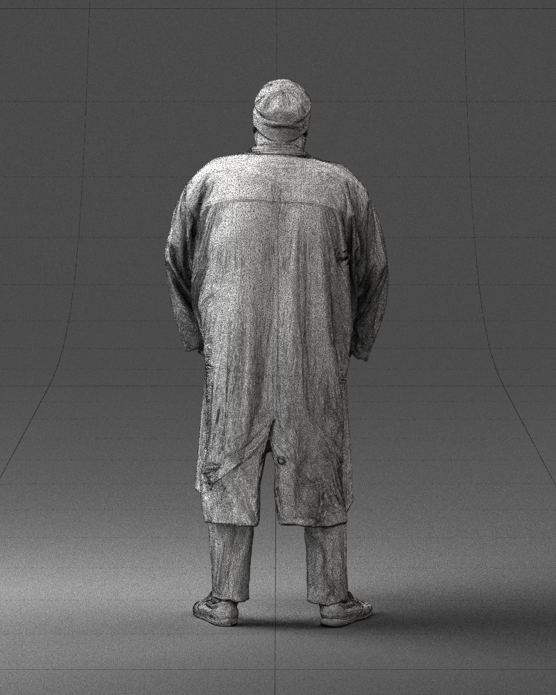Man in black cloak 0325 3D Print Ready 3D print model_20