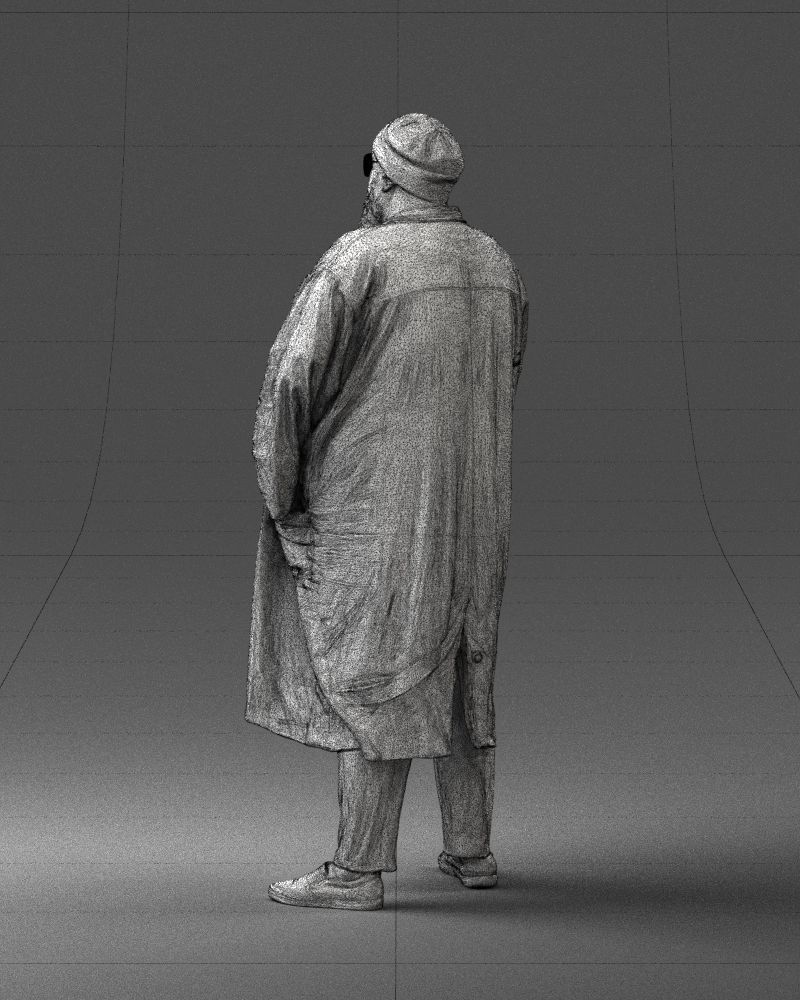 Man in black cloak 0325 3D Print Ready 3D print model_23