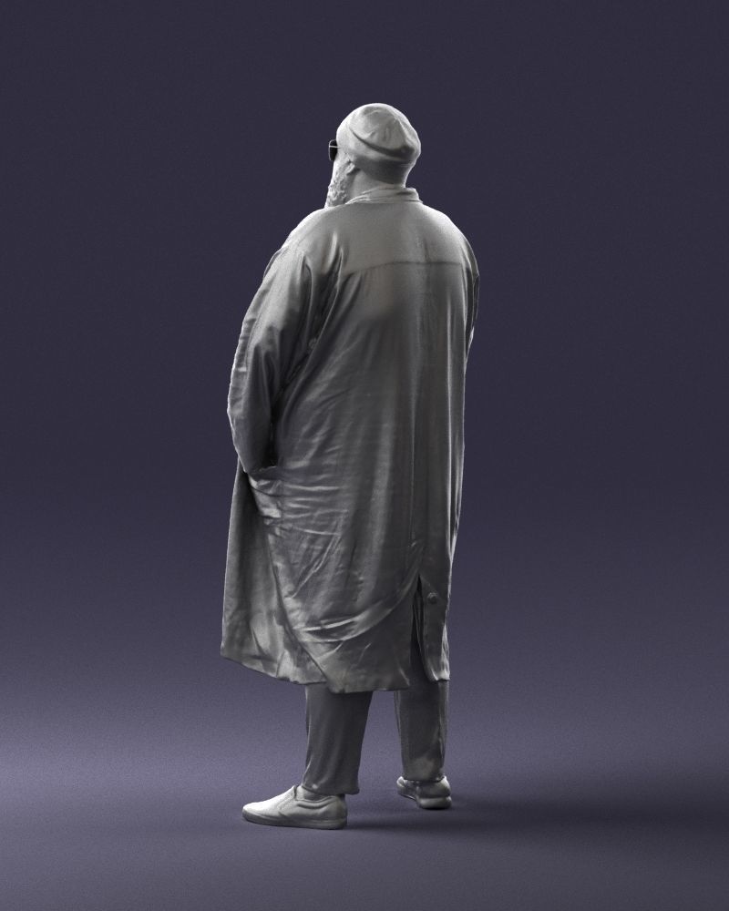 Man in black cloak 0325 3D Print Ready 3D print model_22