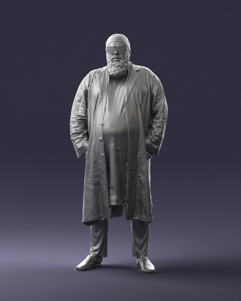 Man in black cloak 0325 3D Print Ready 3D print model_34