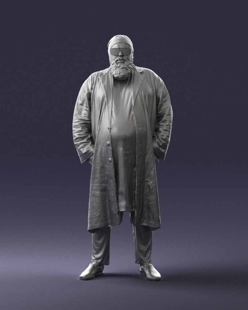 Man in black cloak 0325 3D Print Ready 3D print model_37