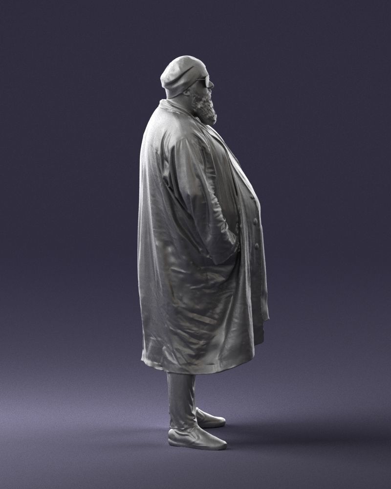 Man in black cloak 0325 3D Print Ready 3D print model_13