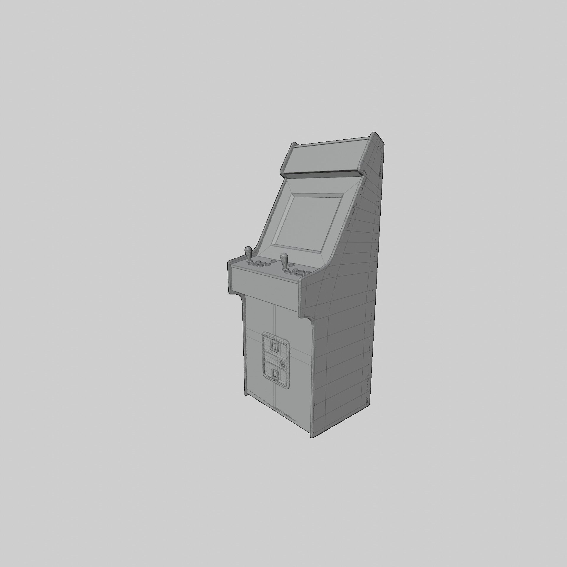 Street Fighter II Arcade Machine Free 3D model_4