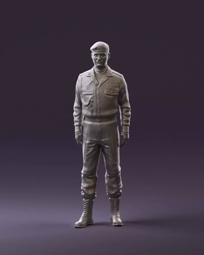 Man in russian military uniform 0896 3D Print Ready 3D print model_0