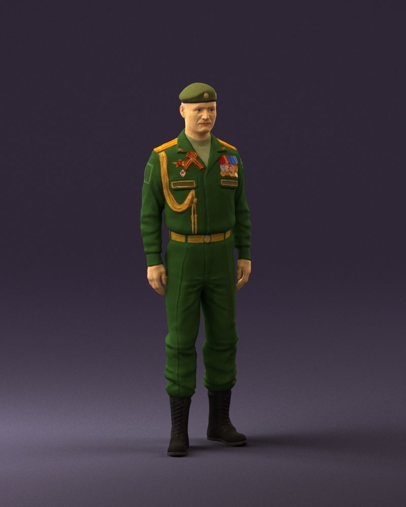 Man in russian military uniform 0896 3D Print Ready 3D print model_14