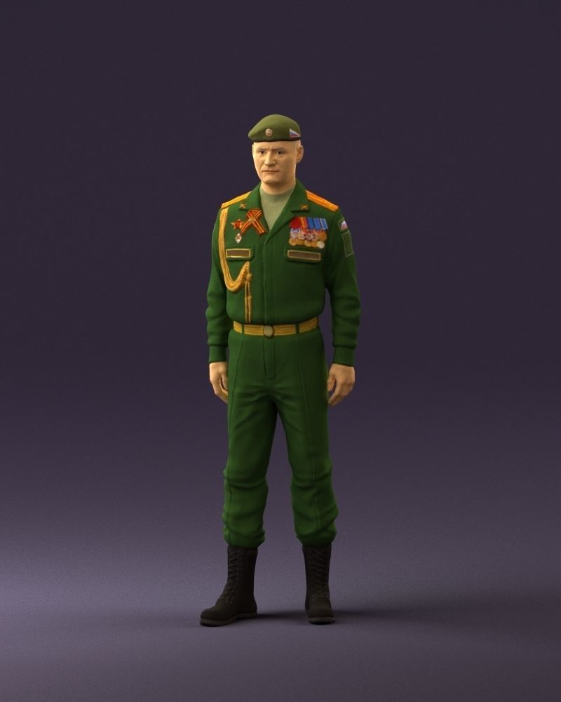 Man in russian military uniform 0896 3D Print Ready 3D print model_23