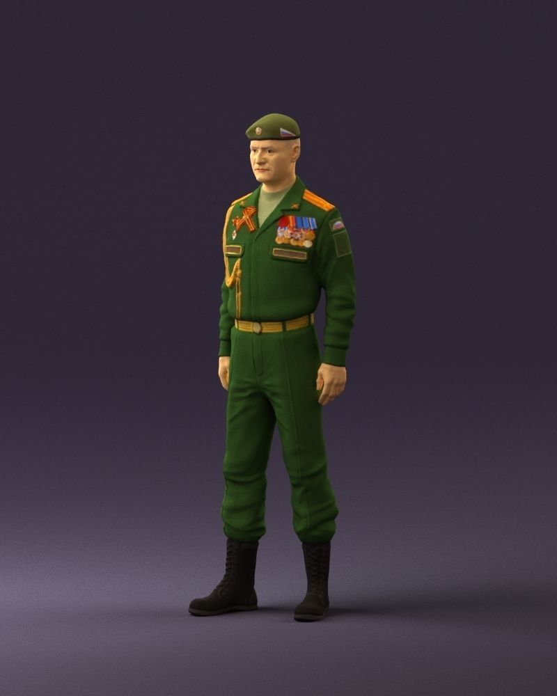 Man in russian military uniform 0896 3D Print Ready 3D print model_22