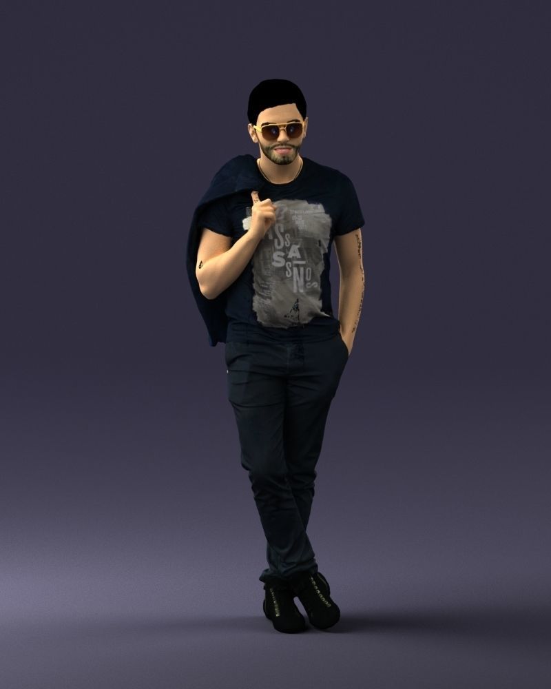 Man with glasses 0122 3D Print Ready 3D print model_3