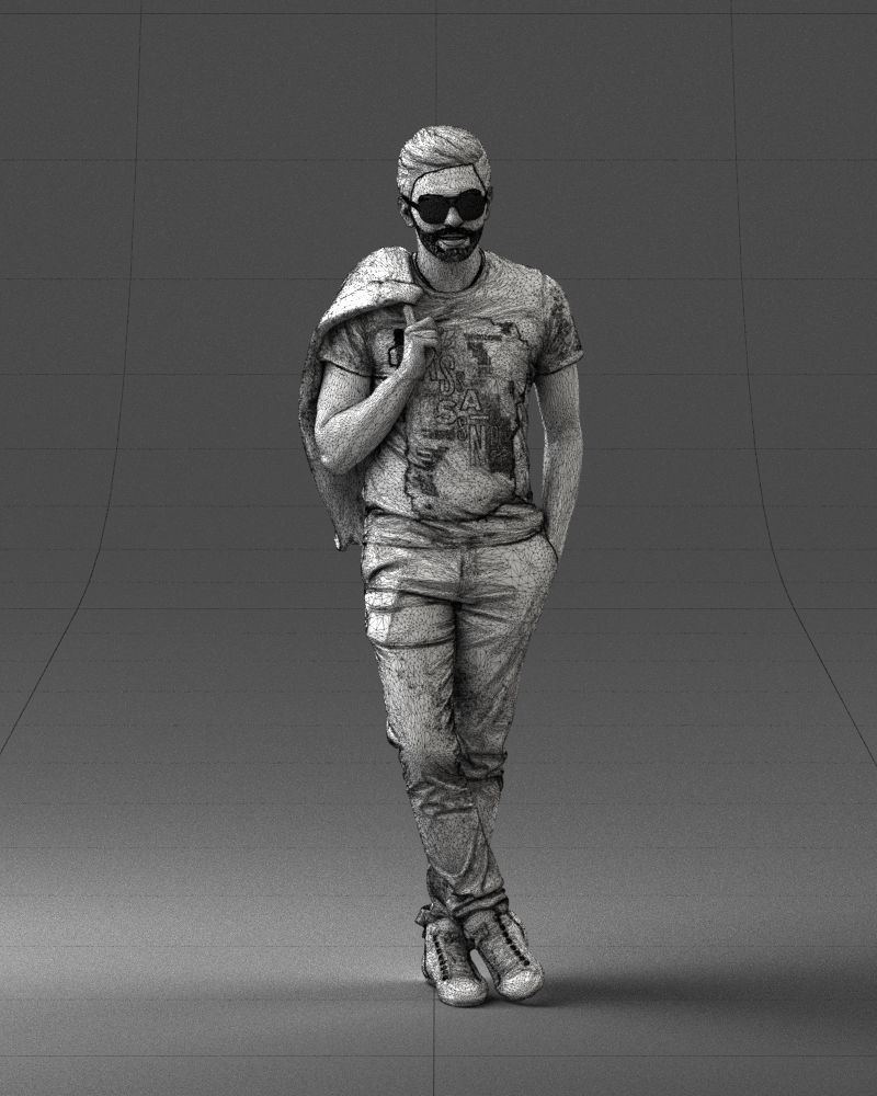 Man with glasses 0122 3D Print Ready 3D print model_5