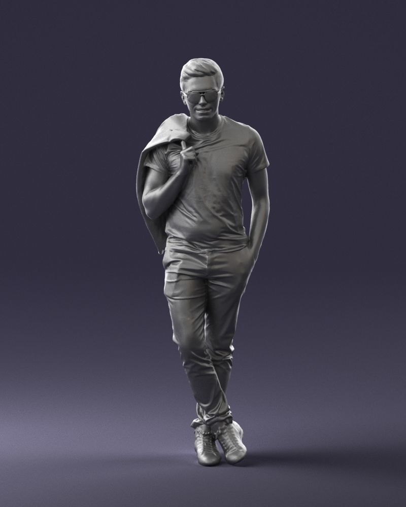 Man with glasses 0122 3D Print Ready 3D print model_37