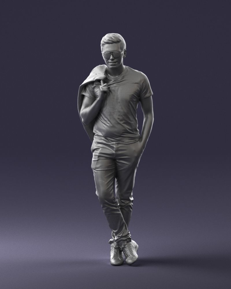 Man with glasses 0122 3D Print Ready 3D print model_34