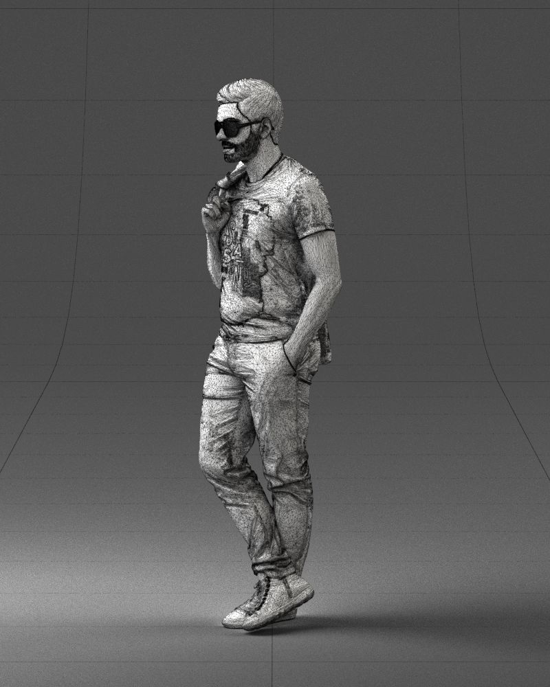 Man with glasses 0122 3D Print Ready 3D print model_29