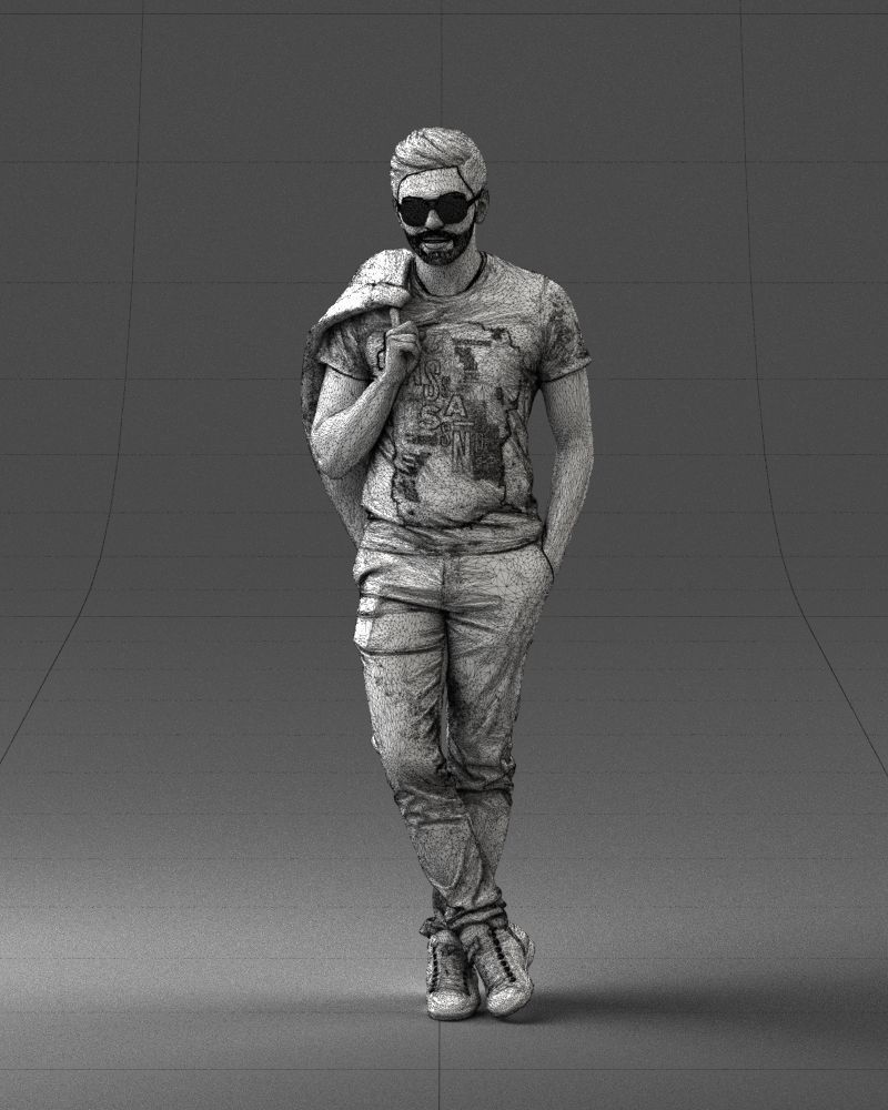Man with glasses 0122 3D Print Ready 3D print model_35